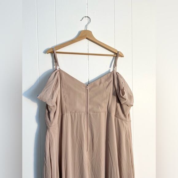 Birdy Grey devin convertible dress in taupe chiffon plus size wedding bridesmaid - Picture 9 of 10